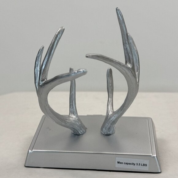 Vintage Silver Antler Stocking Holder Christmas Mantel Decor Hunter Gift - Picture 4 of 16